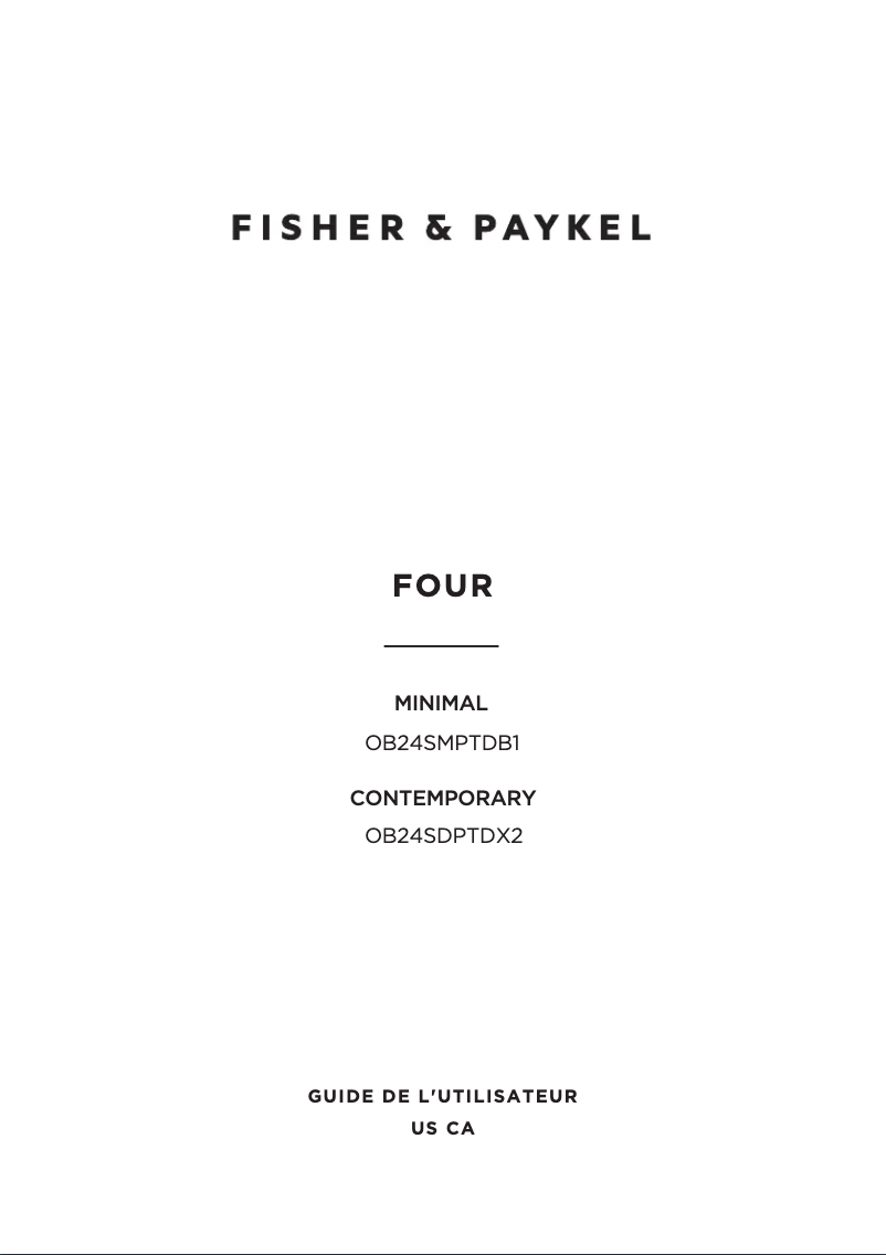 Page 1 de la notice Manuel utilisateur Fisher & Paykel OB24SMPTDB1