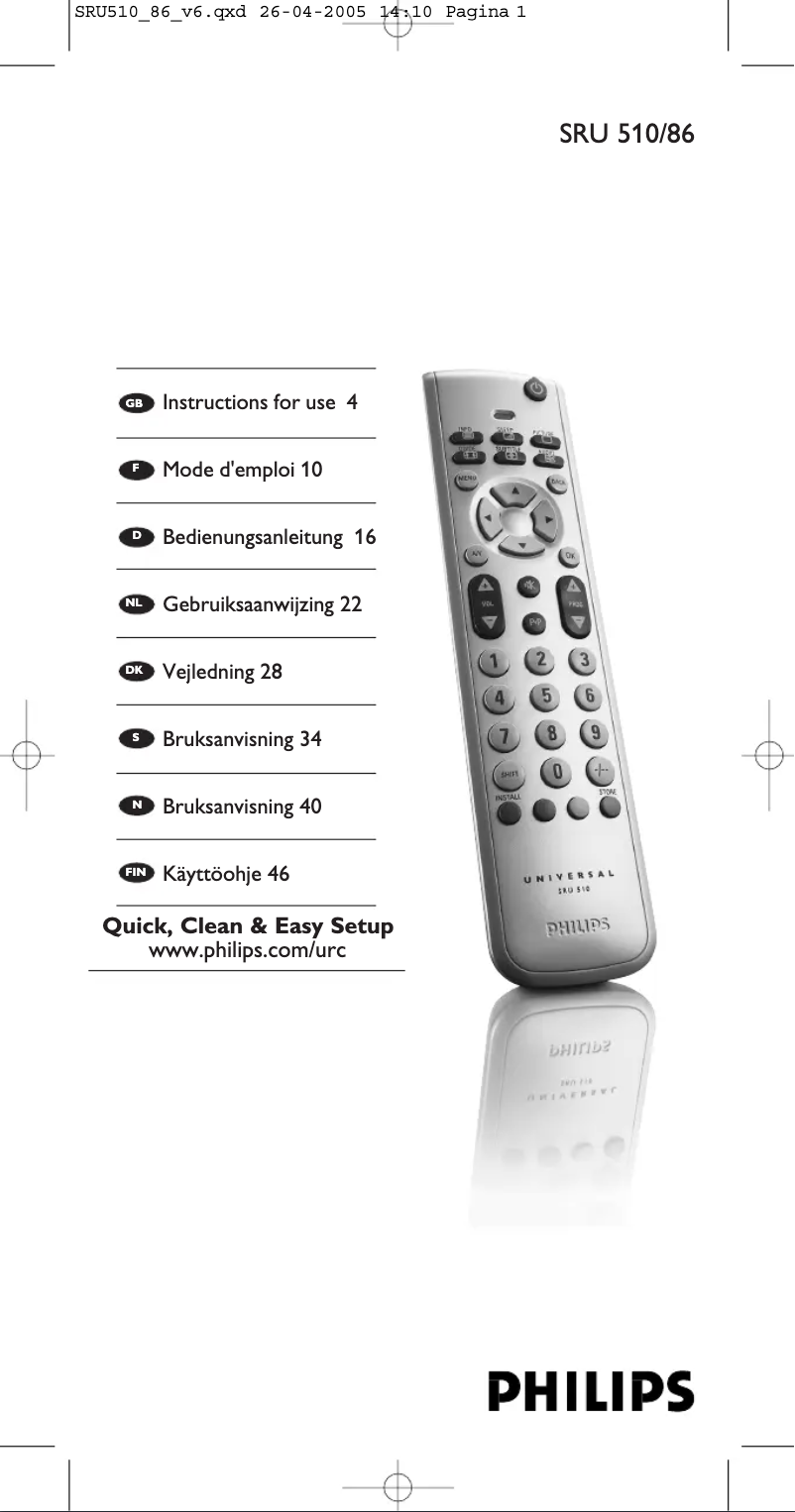 Image de la première page du manuel de l'appareil SRU510