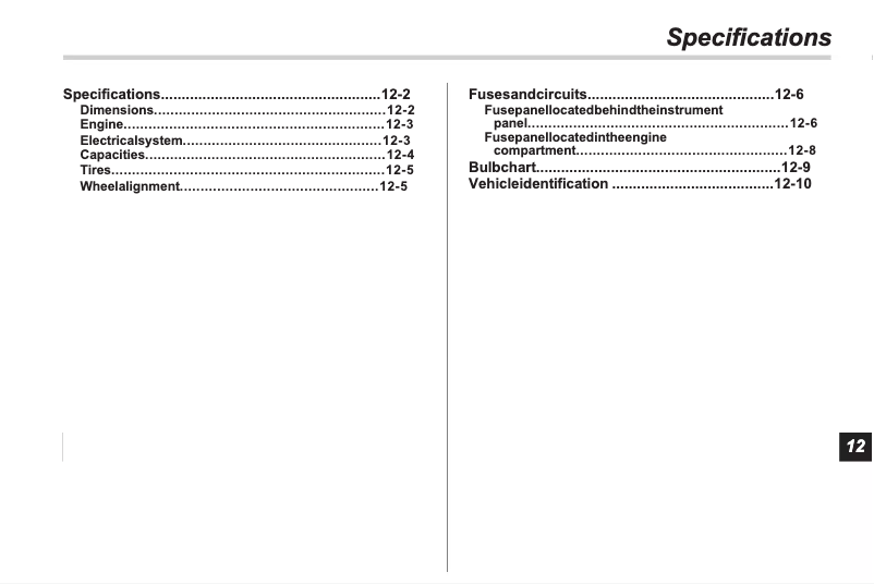 Page n°1 - Fiche technique Subaru Forester (2008)