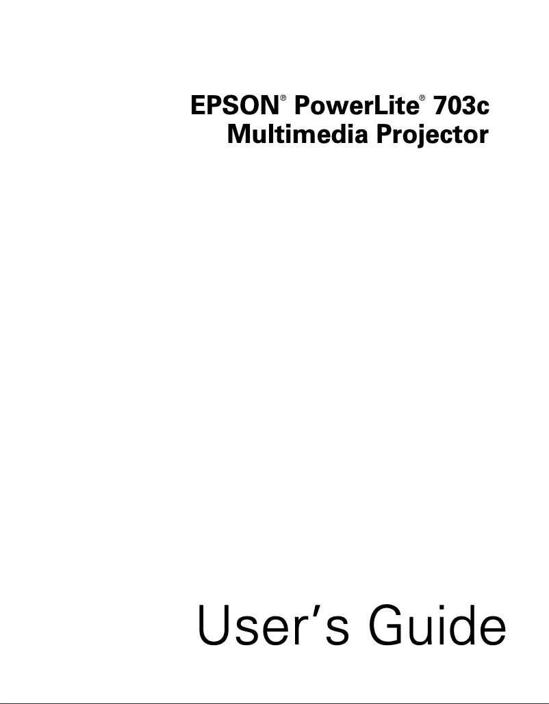 Page 1 de la notice Manuel utilisateur Epson PowerLite 703c