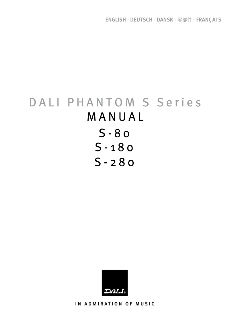 Page n°1 - Manuel utilisateur Dali Phantom S-280