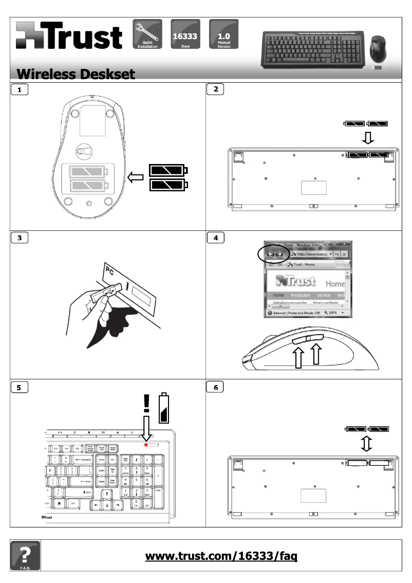 Image de la première page du manuel de l'appareil Wireless Slimline Media Deskset