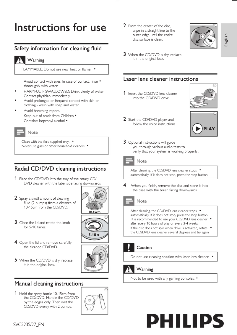 Page 1 de la notice Manuel utilisateur Philips SVC2235