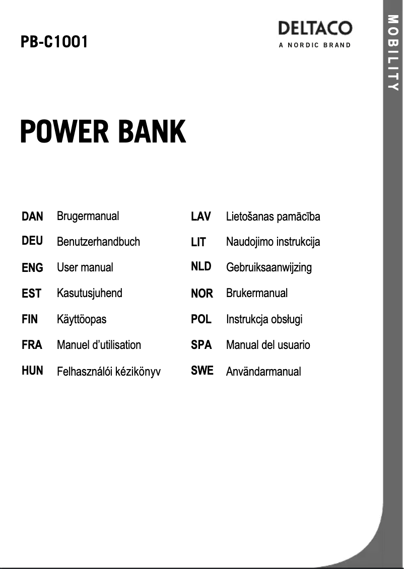 Page 1 de la notice Manuel utilisateur Deltaco C1001