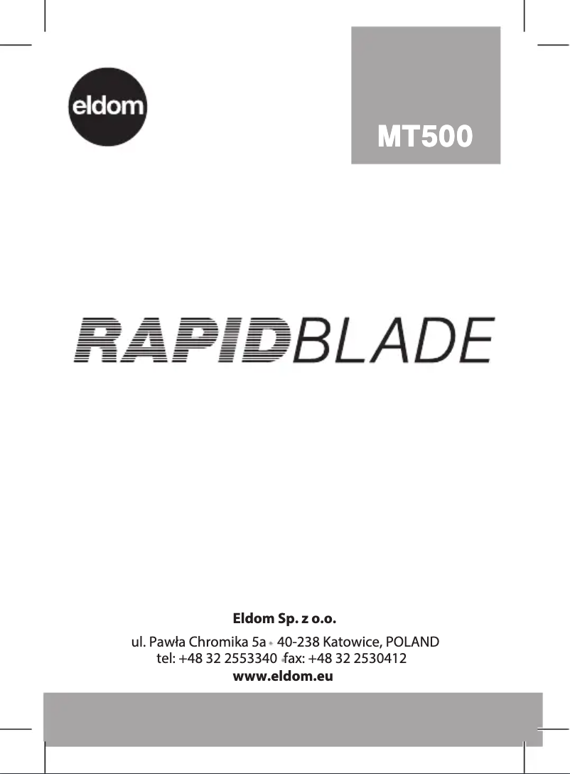 Page 1 de la notice Manuel utilisateur Eldom RapidBlade MT500