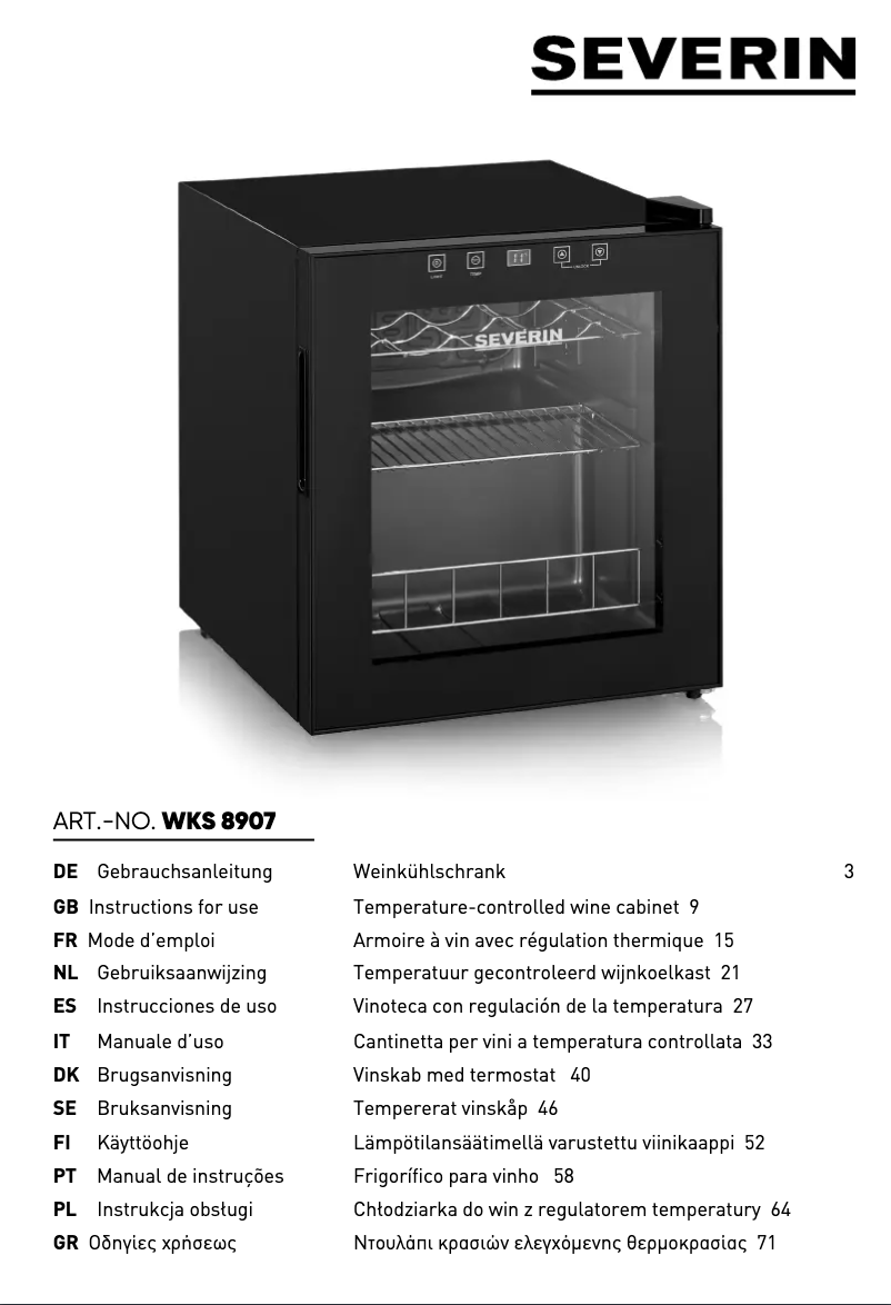 Página 1 del manual Manual de usuario Severin WKS 8907