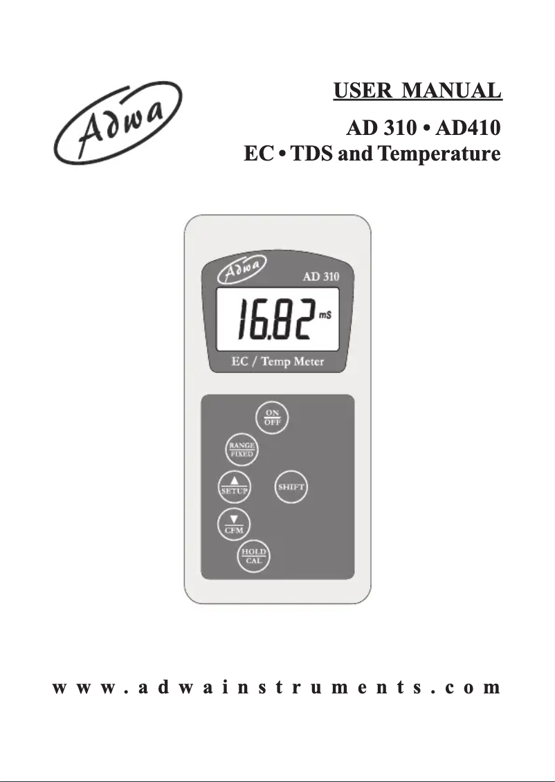 Page n°1 - Manuel utilisateur Adwa AD310