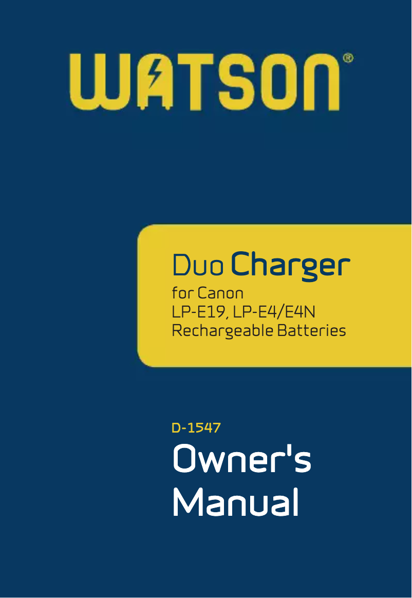 Page 1 de la notice Manuel utilisateur Watson D-1547