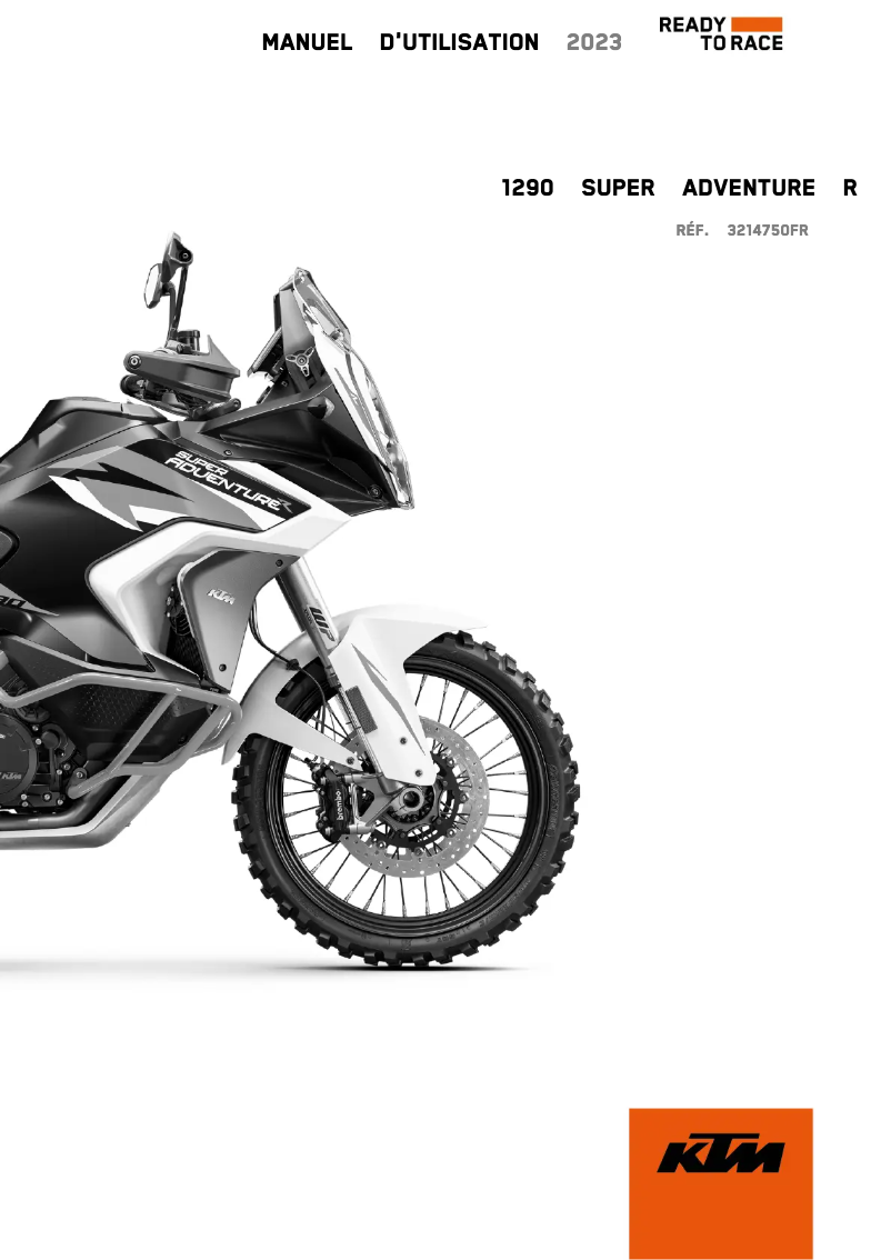 Page 1 de la notice Manuel utilisateur KTM 1290 Super Adventure R (2023)