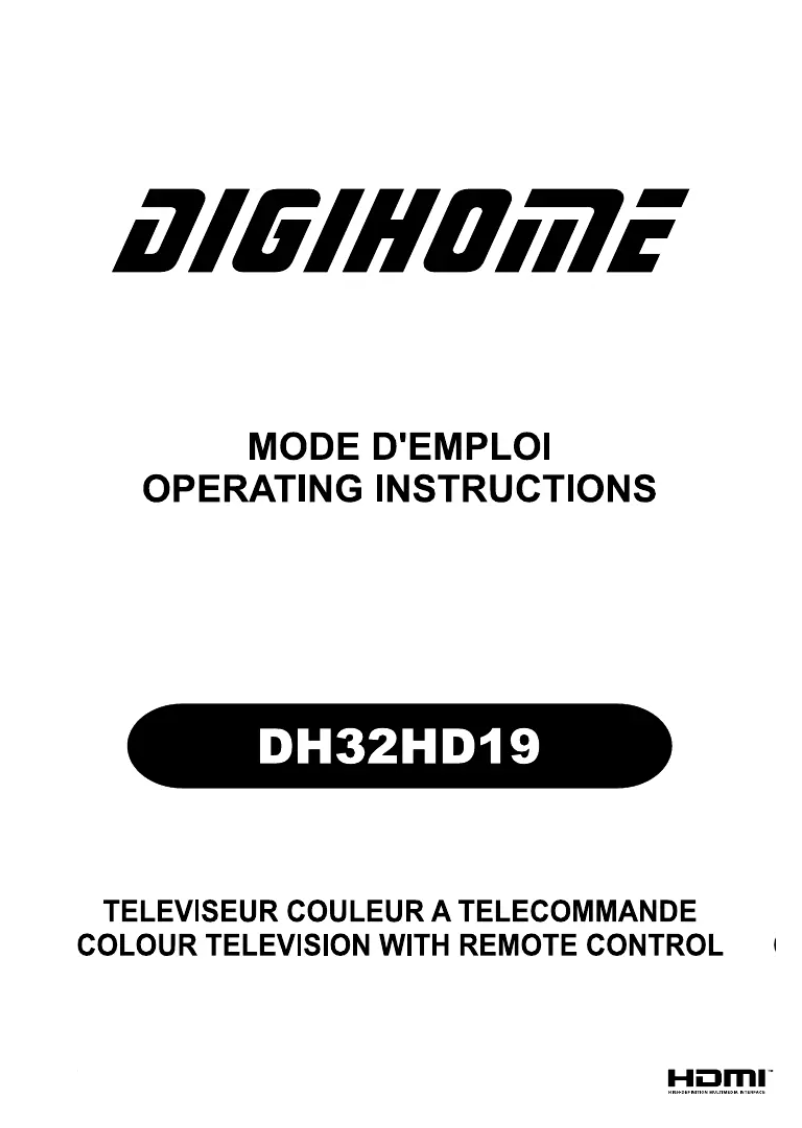 Page n°1 - Manuel utilisateur Digihome DH32HD19