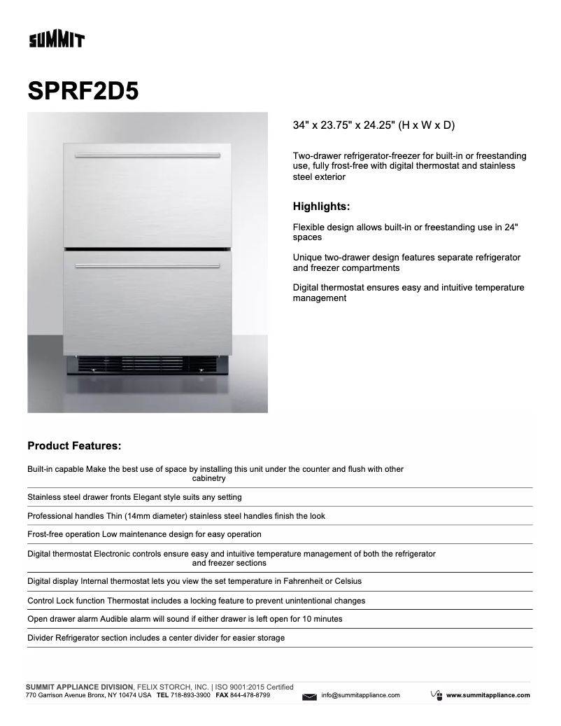 Image de la première page du manuel de l'appareil SPRF2D5