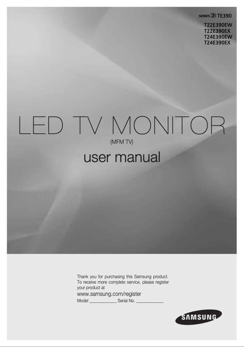 Page n°1 - Manuel utilisateur Samsung T24E390EW