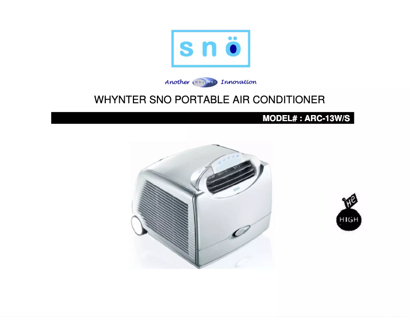 Page n°1 - Manuel utilisateur Snö ARC-13S