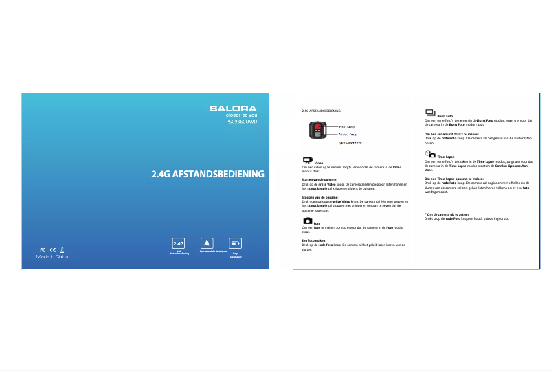 Page n°1 - Manuel utilisateur Salora PSC9360UWD