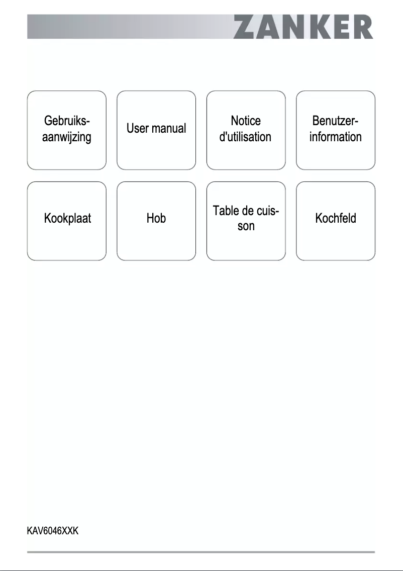 Page 1 de la notice Manuel utilisateur Zanker KAV6046XXK