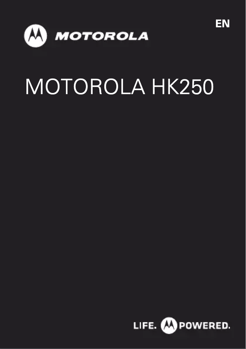 Page 1 de la notice Manuel utilisateur Motorola HK250