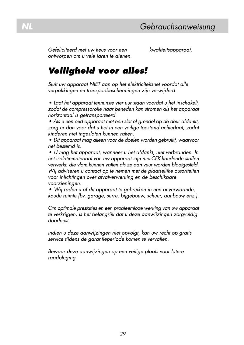 Page n°1 - Manuel utilisateur Beko B 2650