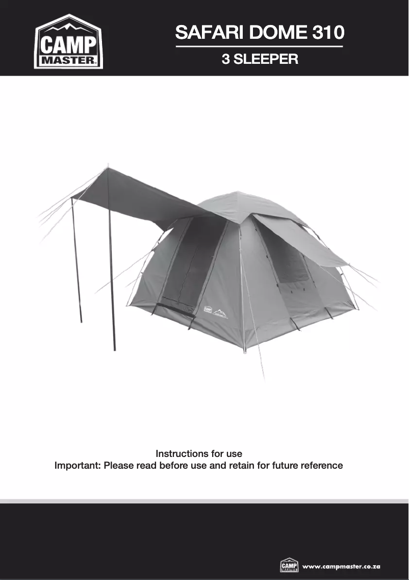 Página 1 del manual Manual de usuario Camp Master Safari Dome 310