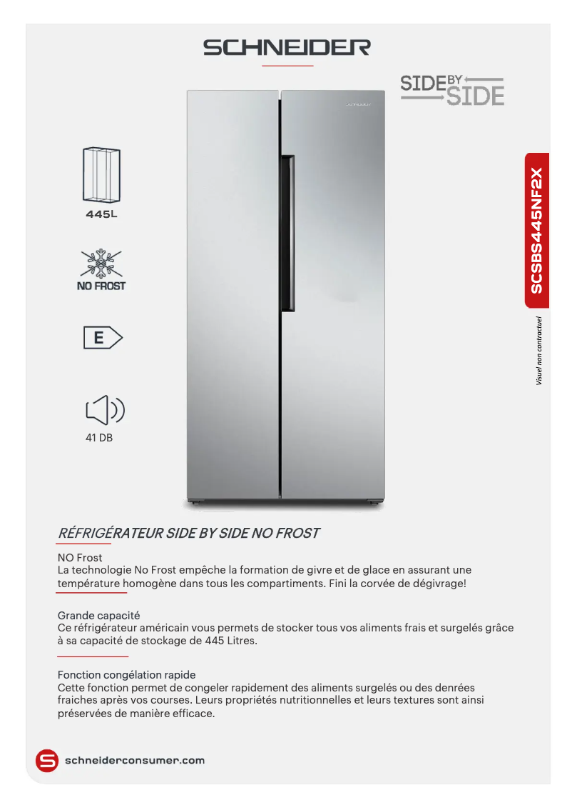 Page 1 de la notice Fiche technique Schneider SCSBS445NF2X