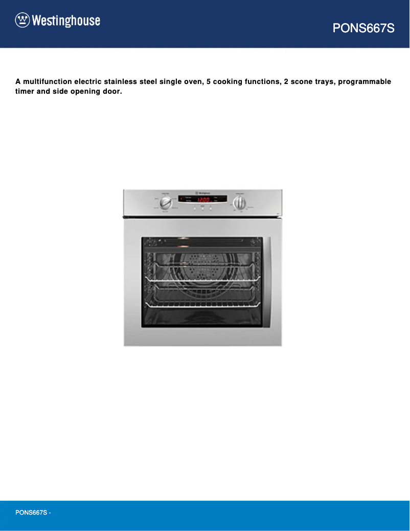 Page 1 de la notice Manuel utilisateur Westinghouse PONS667S