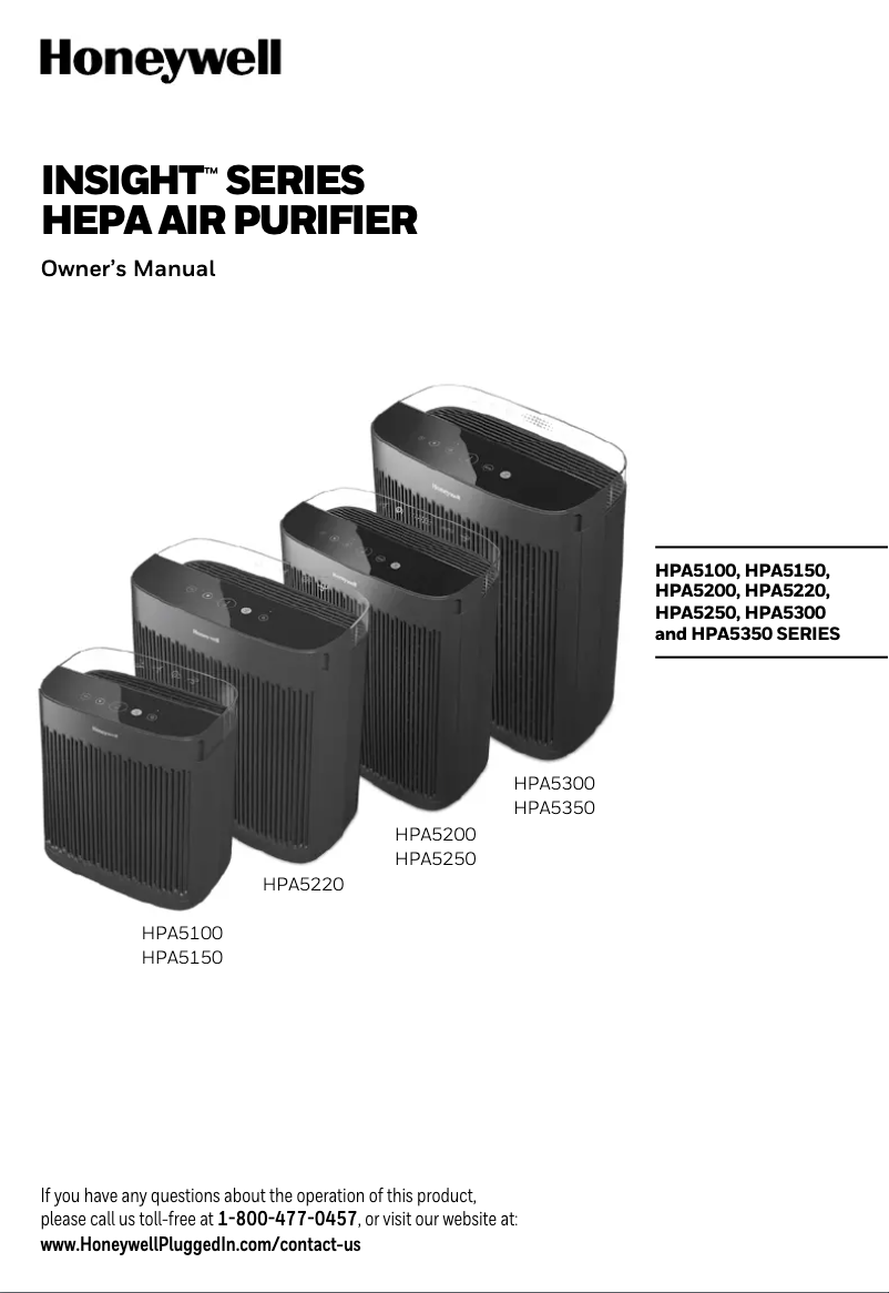 Page n°1 - Manuel utilisateur Honeywell HPA5200