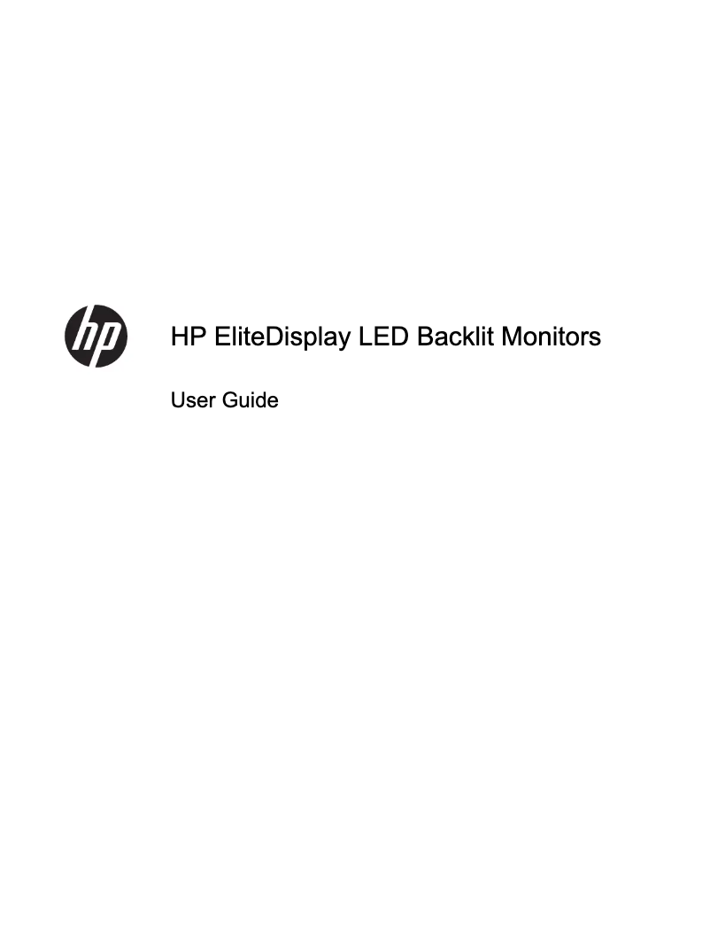 Page n°1 - Manuel utilisateur HP Elite E241i
