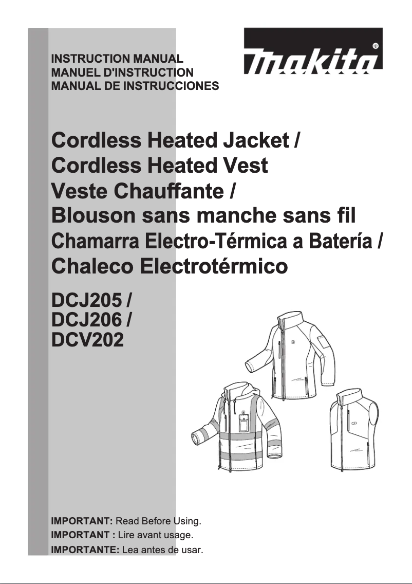 Page 1 de la notice Manuel utilisateur Makita DCJ205