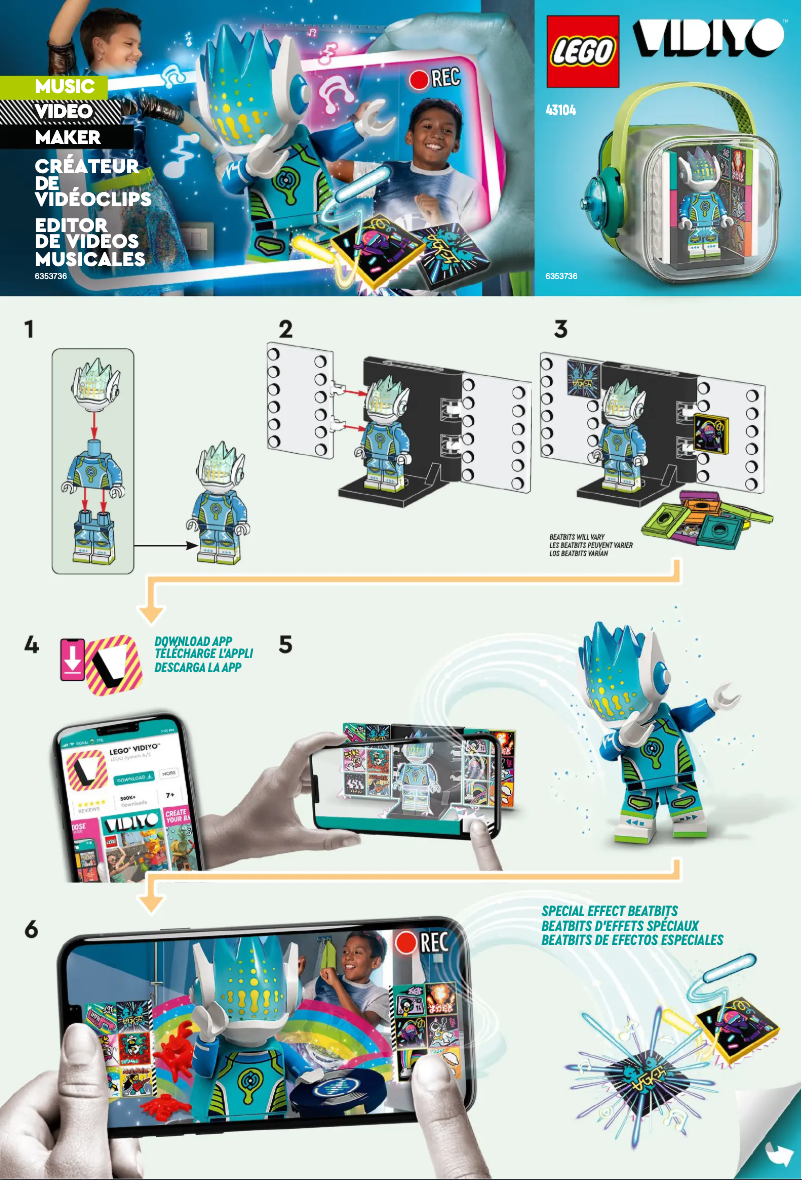 Page 1 de la notice Manuel utilisateur Lego Vidiyo 43104