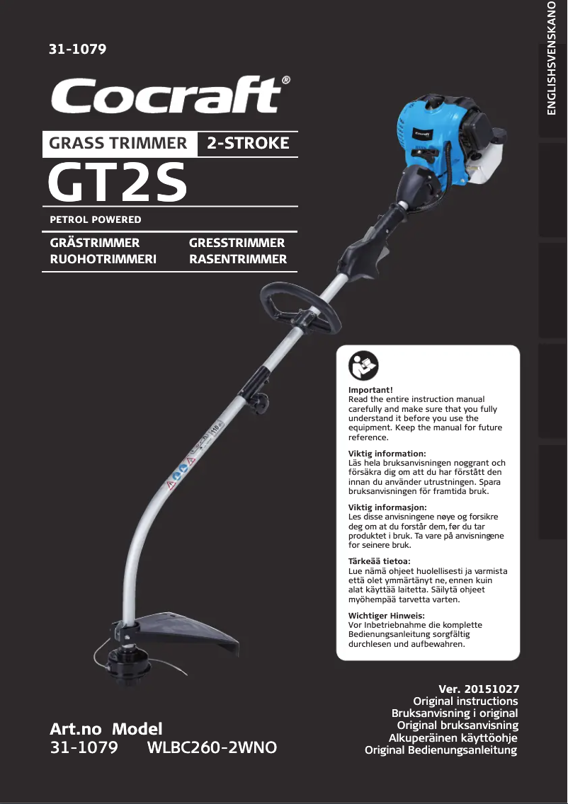 Image de la première page du manuel de l'appareil GT2S