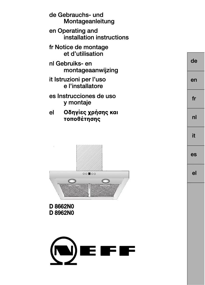 Page n°1 - Manuel utilisateur Neff D8962N0