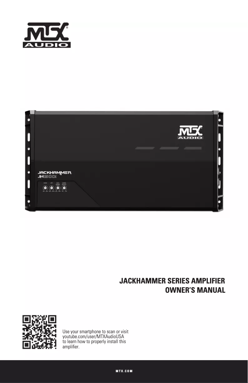 Page n°1 - Manuel utilisateur MTX Audio JackHammer JH10001