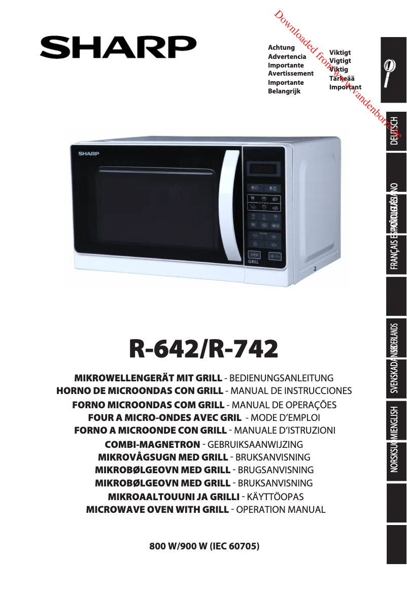 Page n°1 - Manuel utilisateur Sharp R-642