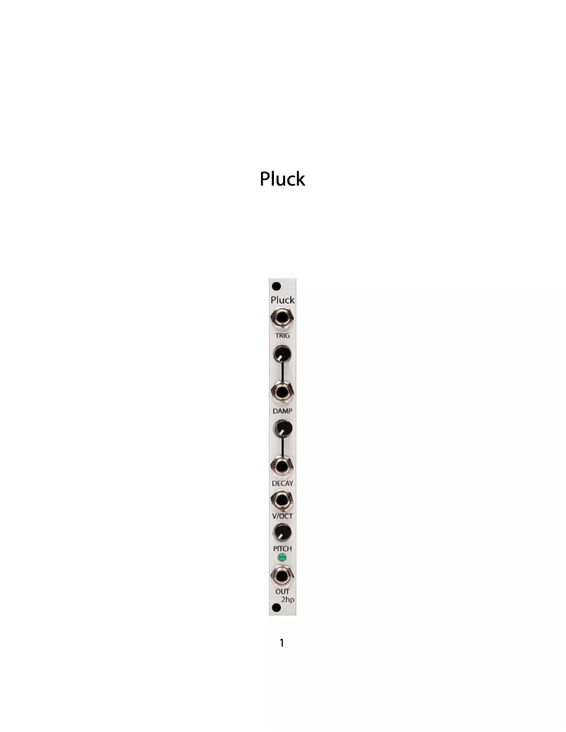 Image de la première page du manuel de l'appareil Pluck