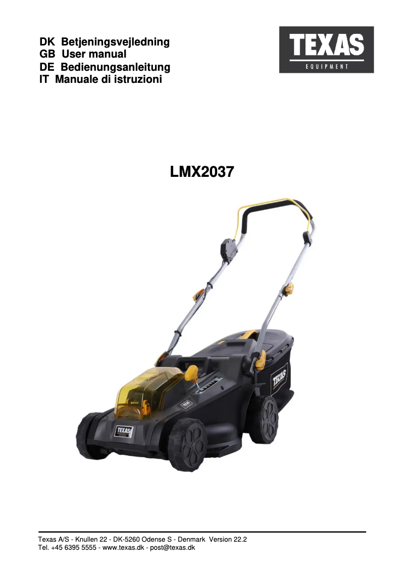 Page 1 de la notice Manuel utilisateur Texas LMX2037