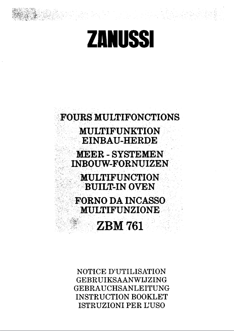 Image de la première page du manuel de l'appareil ZBM761