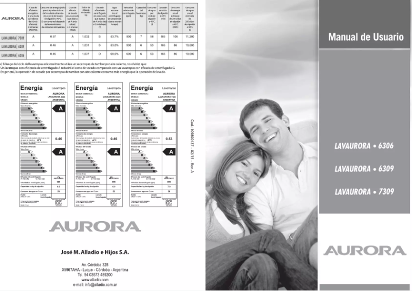 Page n°1 - Manuel utilisateur Aurora Lavaurora 6309