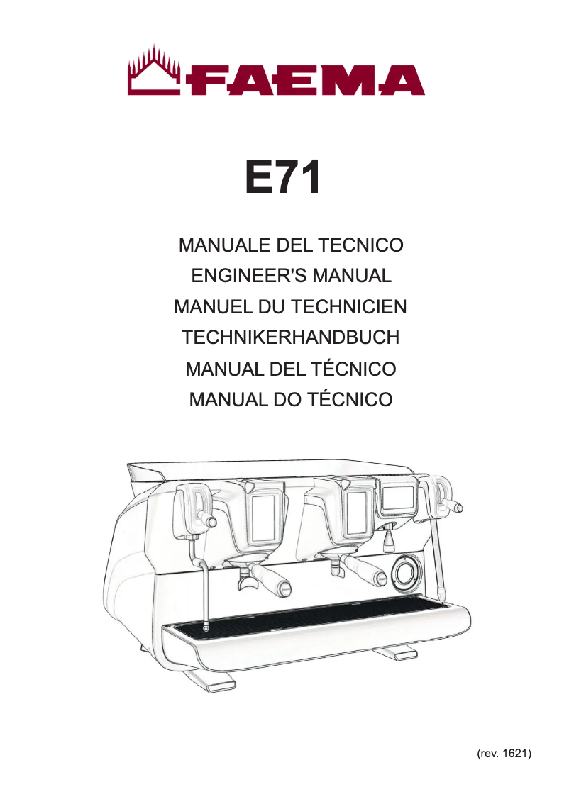 Page n°1 - Manuel utilisateur Faema E71E