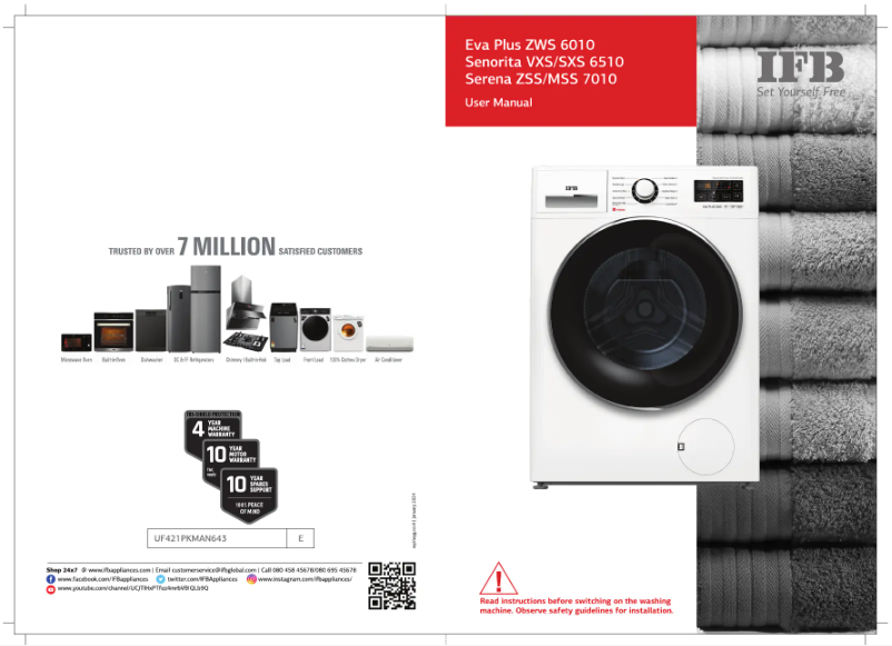 Page 1 de la notice Manuel utilisateur IFB Eva Plus ZWS 6010