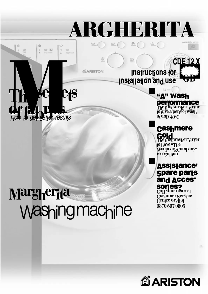 Page 1 de la notice Manuel utilisateur Ariston Thermo CDE12X