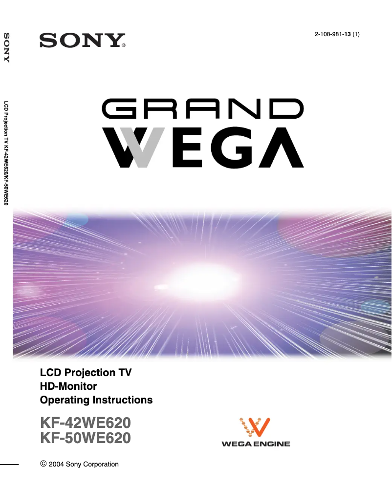 Page 1 de la notice Manuel utilisateur Sony KF-42WE620