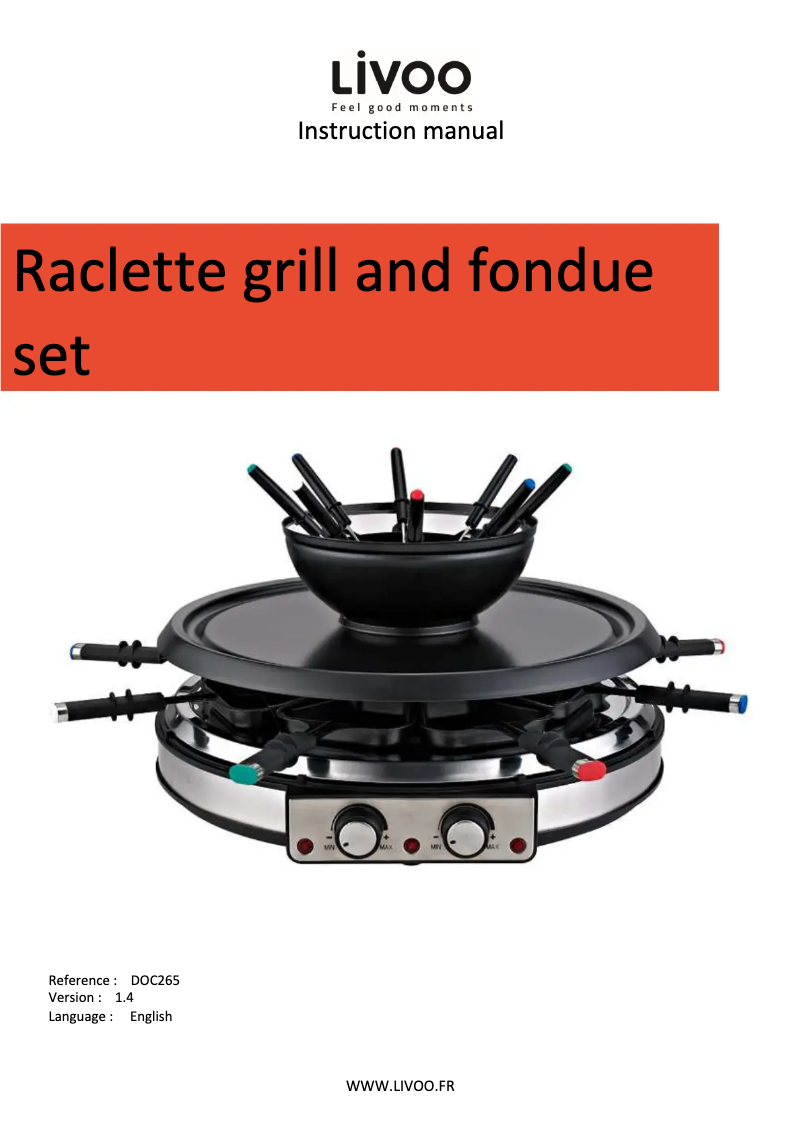Image de la première page du manuel de l'appareil DOC265