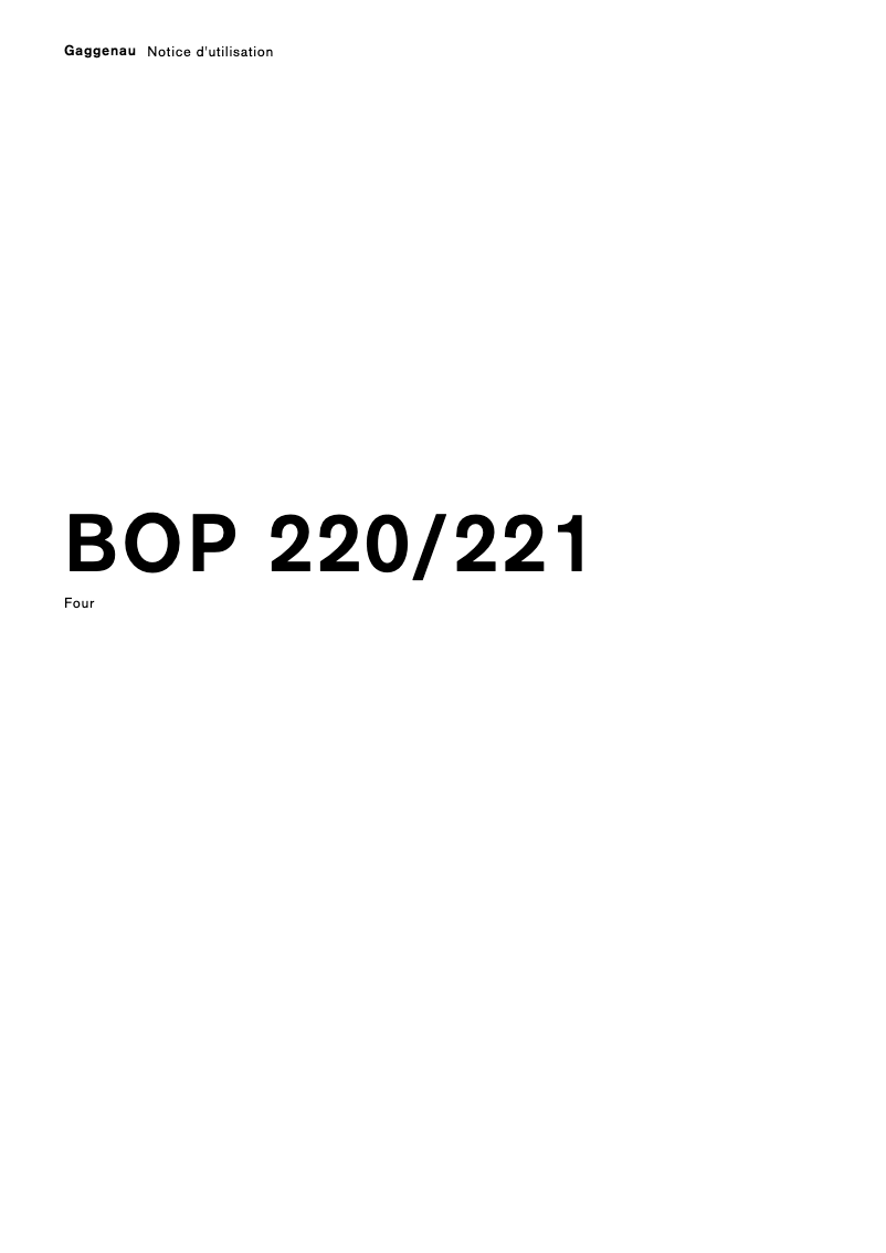 Image de la première page du manuel de l'appareil BOP220131