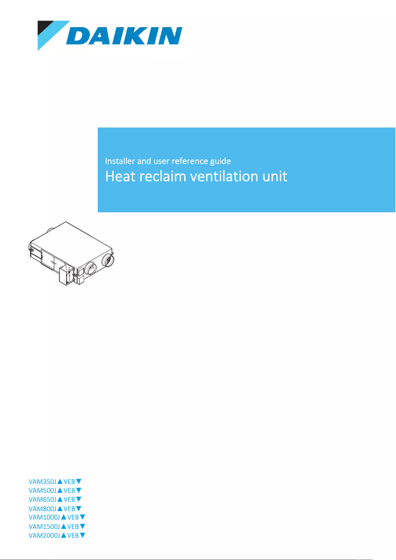 Página 1 del manual Manual de usuario Daikin VAM1500J8VEB