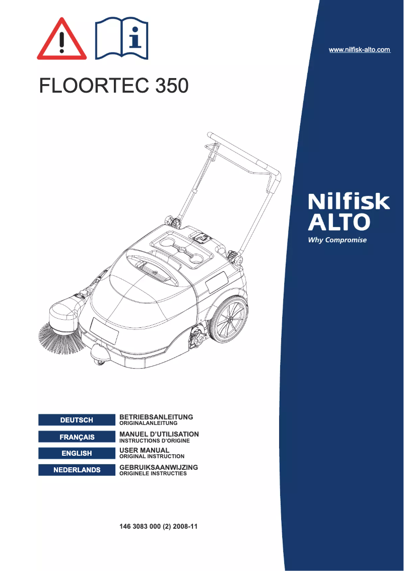 Page 1 de la notice Manuel utilisateur Nilfisk-ALTO Floortec 350