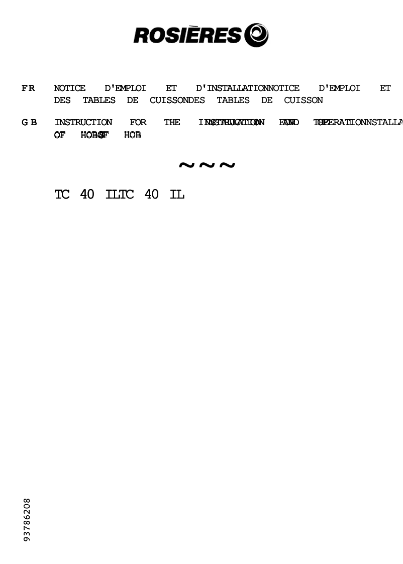 Página 1 del manual Manual de usuario Rosieres TC40 ILIN