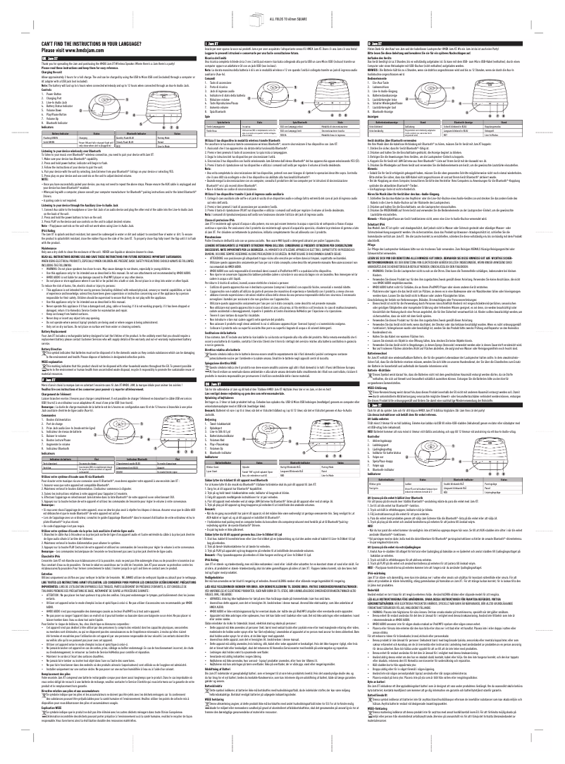 Imagen de la primera página del manual del dispositivo Jam-XT