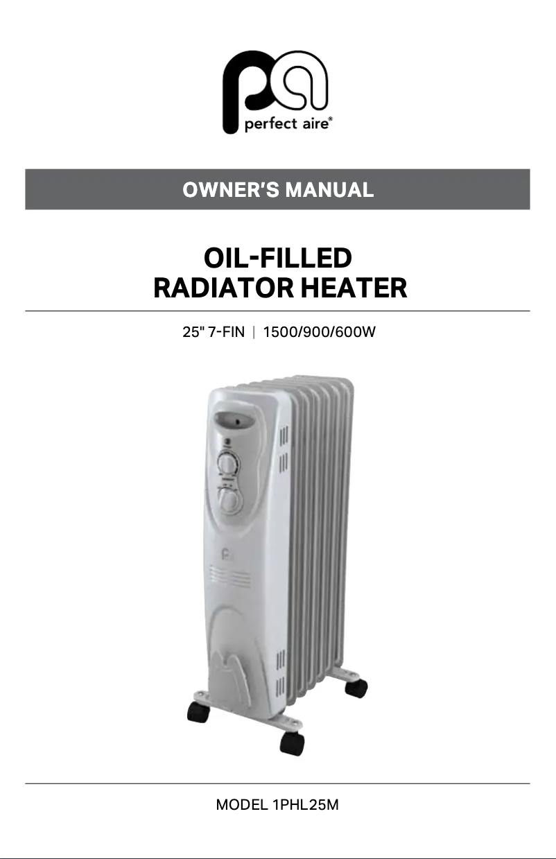 Page 1 de la notice Manuel utilisateur Perfect Aire 1PHL25M
