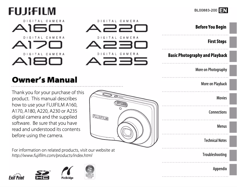 Page n°1 - Manuel utilisateur Fujifilm FinePix A235