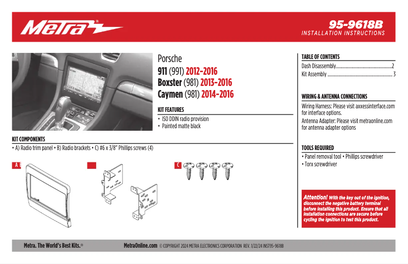 Image de la première page du manuel de l'appareil 95-9618B