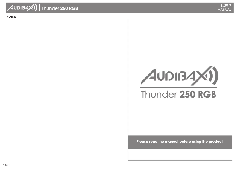 Page n°1 - Manuel utilisateur Audibax Thunder 250